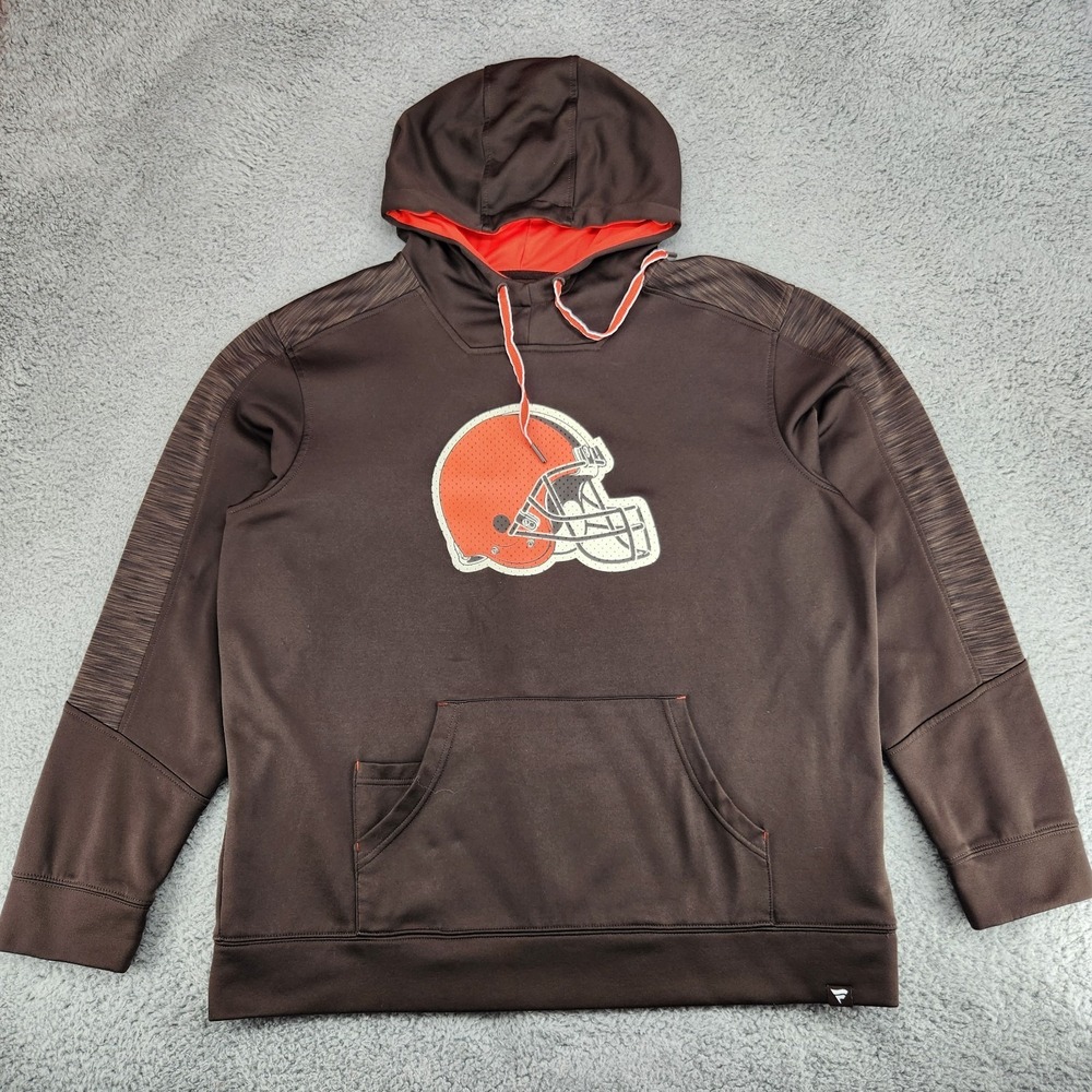 Cleveland Browns Fanatics Hoodie Mens Size XL Brown Hooded Sweatshirt